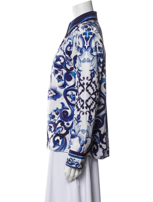 Dolce & Gabbana Printed Long Sleeve Button-Up Top