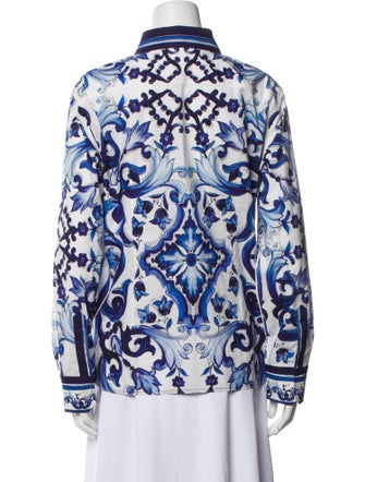 Dolce & Gabbana Printed Long Sleeve Button-Up Top