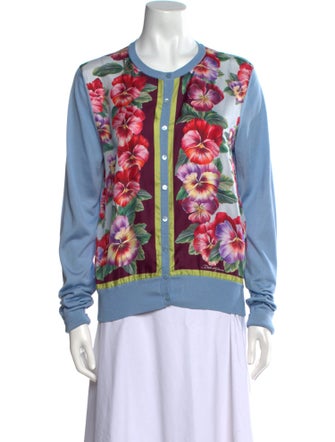 Dolce & Gabbana Silk Floral Print Sweater