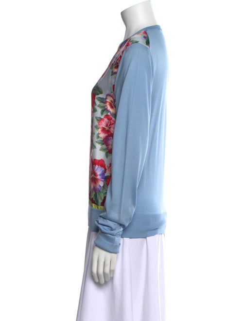Dolce & Gabbana Silk Floral Print Sweater
