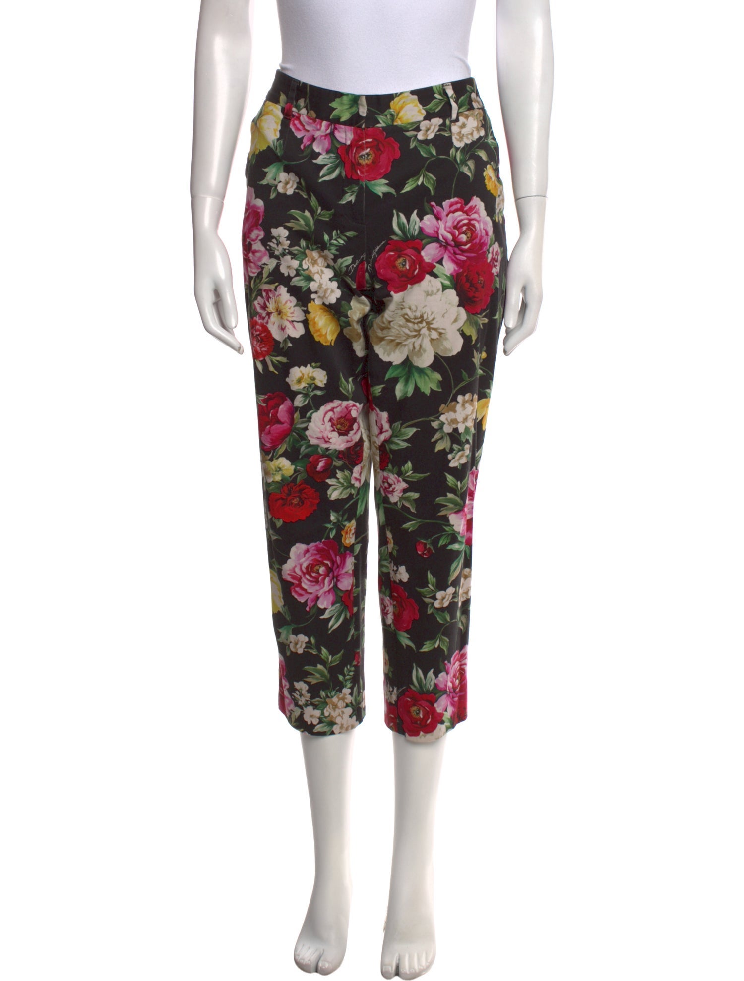 Dolce & Gabbana Floral Print Straight Leg Pants
