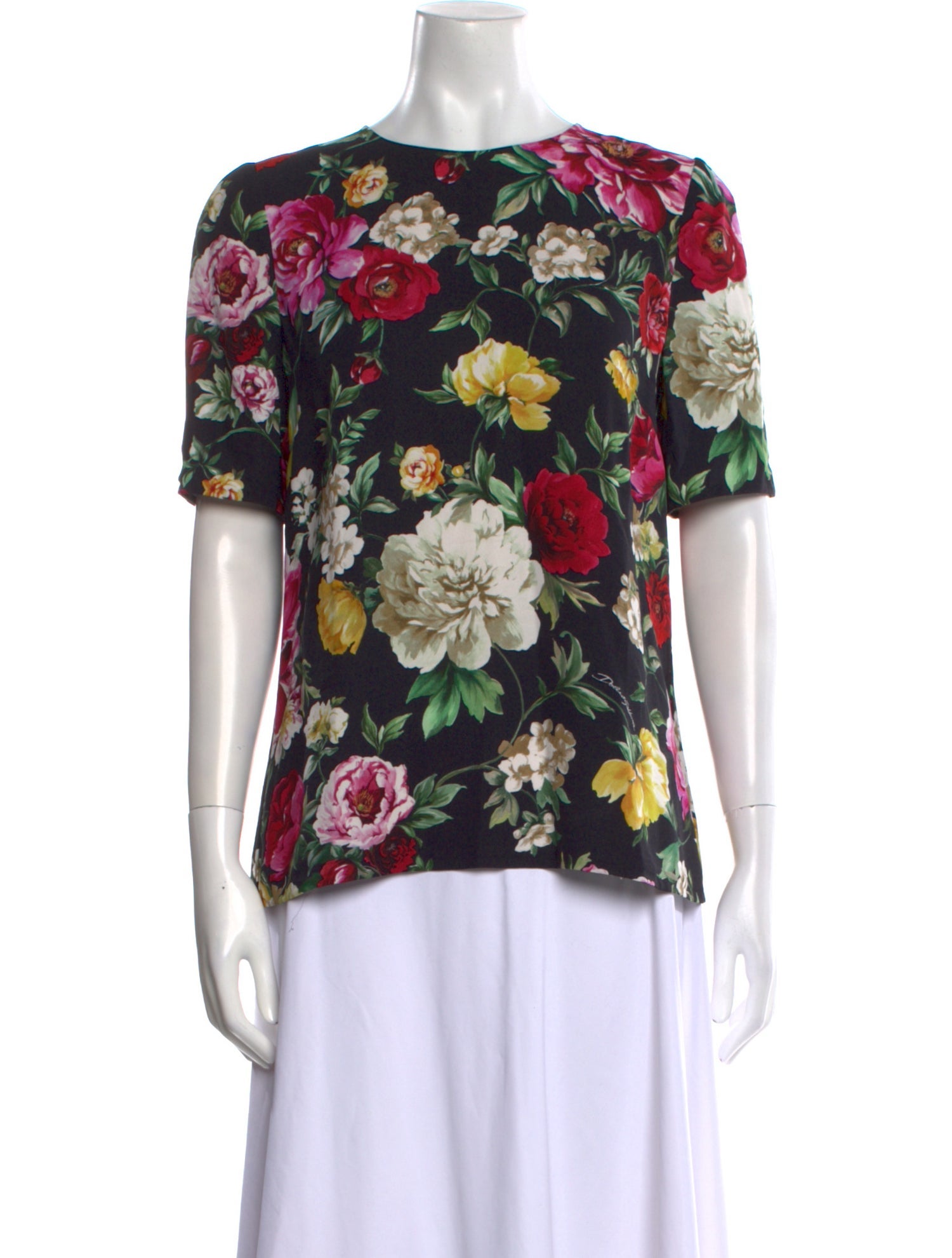 Dolce & Gabbana Silk Floral Print Blouse