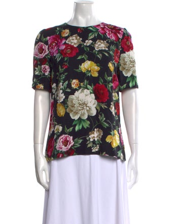 Dolce & Gabbana Silk Floral Print Blouse