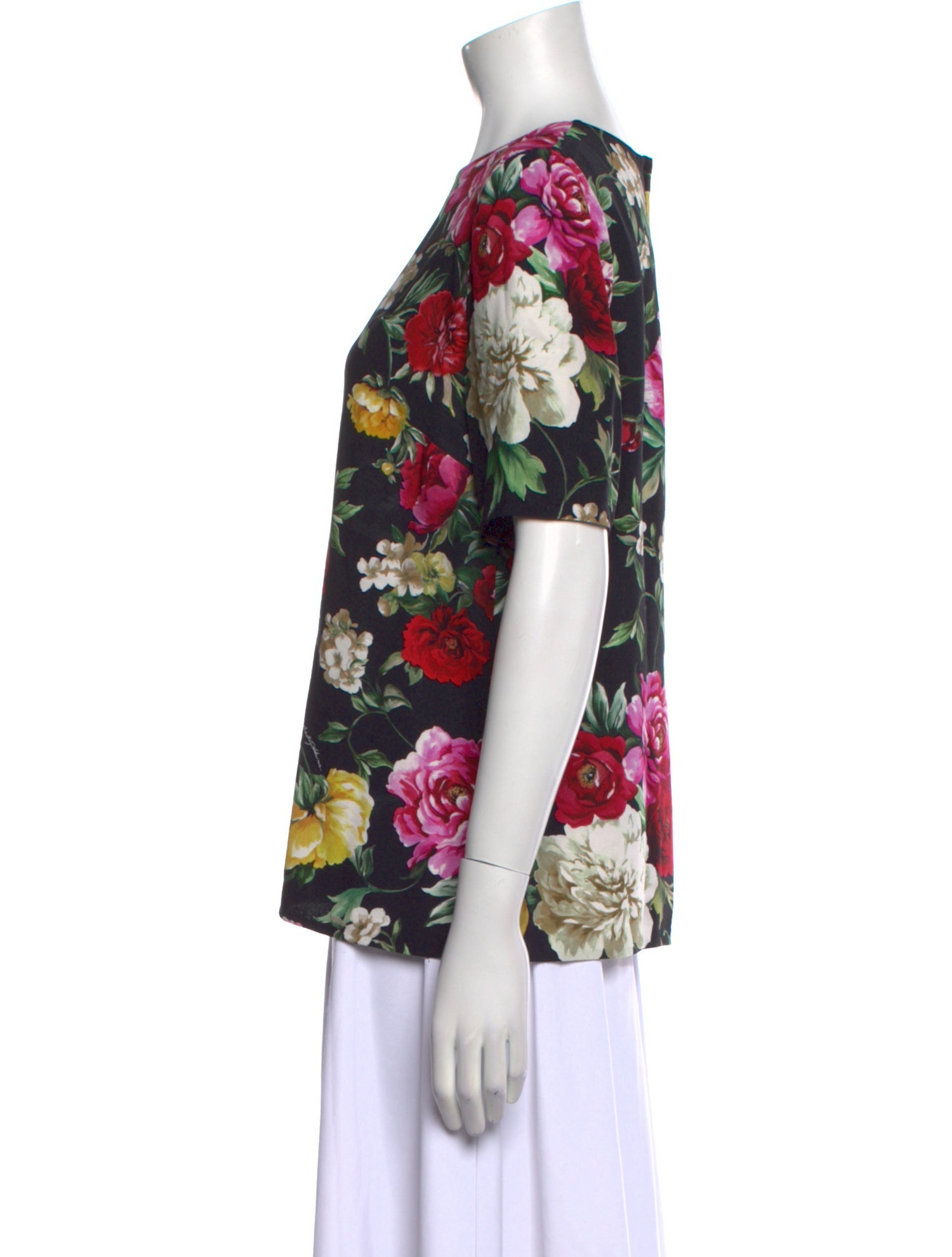 Dolce & Gabbana Silk Floral Print Blouse