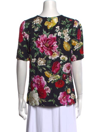 Dolce & Gabbana Silk Floral Print Blouse