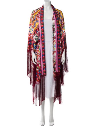 Dolce & Gabbana Silk Floral Print Coat