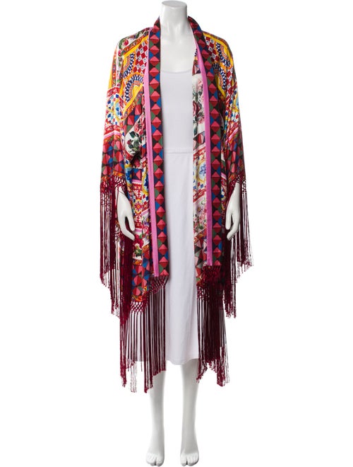 Dolce & Gabbana Silk Floral Print Coat