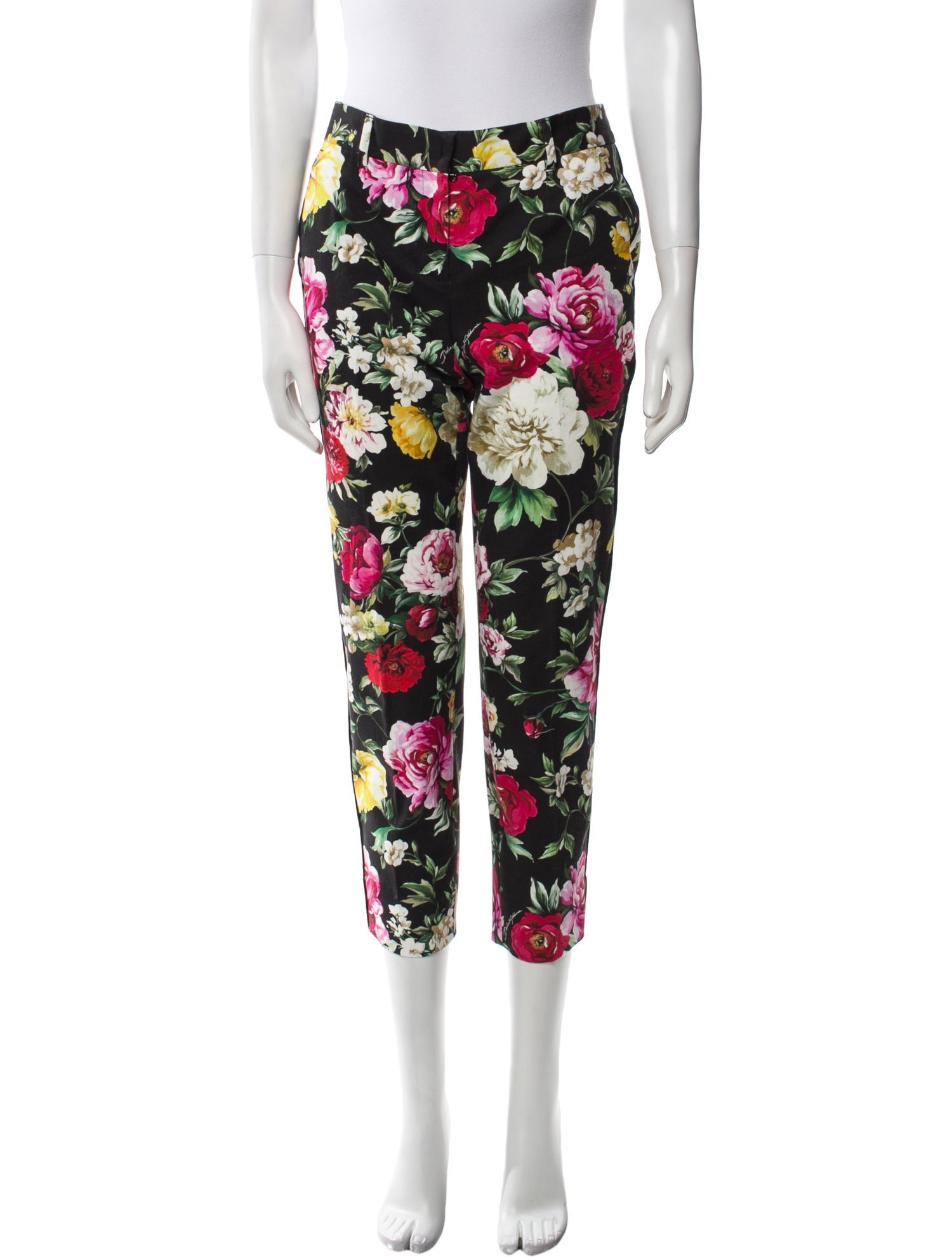 Dolce & Gabbana Floral Print Straight Leg Pants