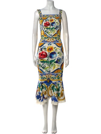Dolce & Gabbana Silk Midi Length Dress