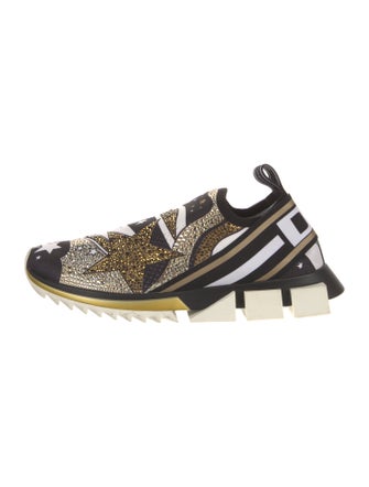 Dolce & Gabbana Printed Crystal Embellishments Sneakers