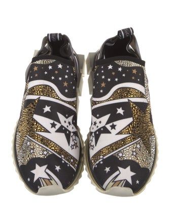 Dolce & Gabbana Printed Crystal Embellishments Sneakers