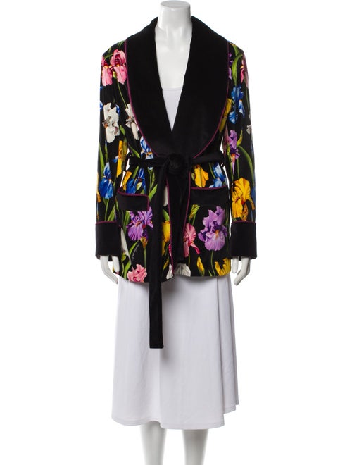 Dolce & Gabbana Floral Print Fur Jacket