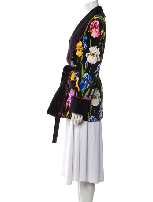 Dolce & Gabbana Floral Print Fur Jacket