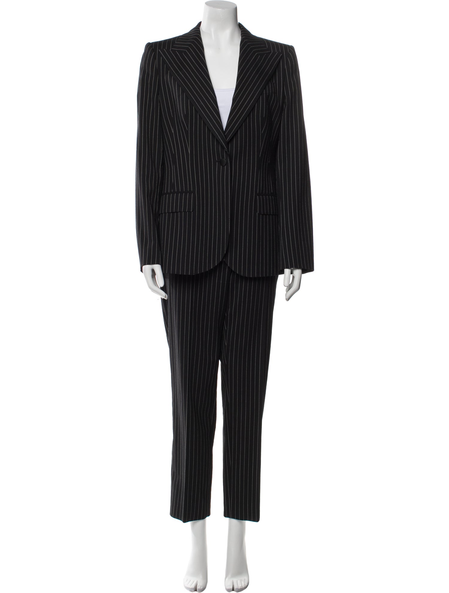 Dolce & Gabbana Virgin Wool Striped Pantsuit