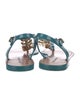 Dolce & Gabbana Rubber Crystal Embellishments T-Strap Sandals