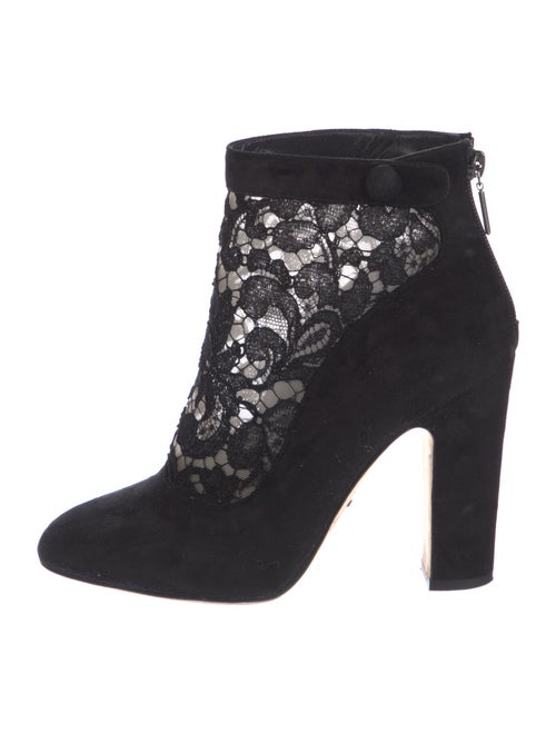 Dolce & Gabbana Suede Lace Pattern Boots