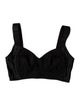 Dolce & Gabbana Silk Plunge Neckline Crop Top