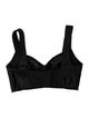 Dolce & Gabbana Silk Plunge Neckline Crop Top