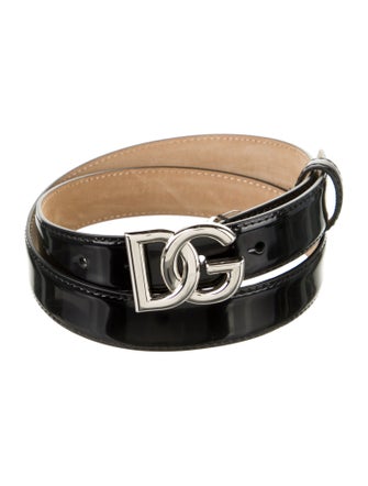 Dolce & Gabbana Skinny Patent Leather Belt