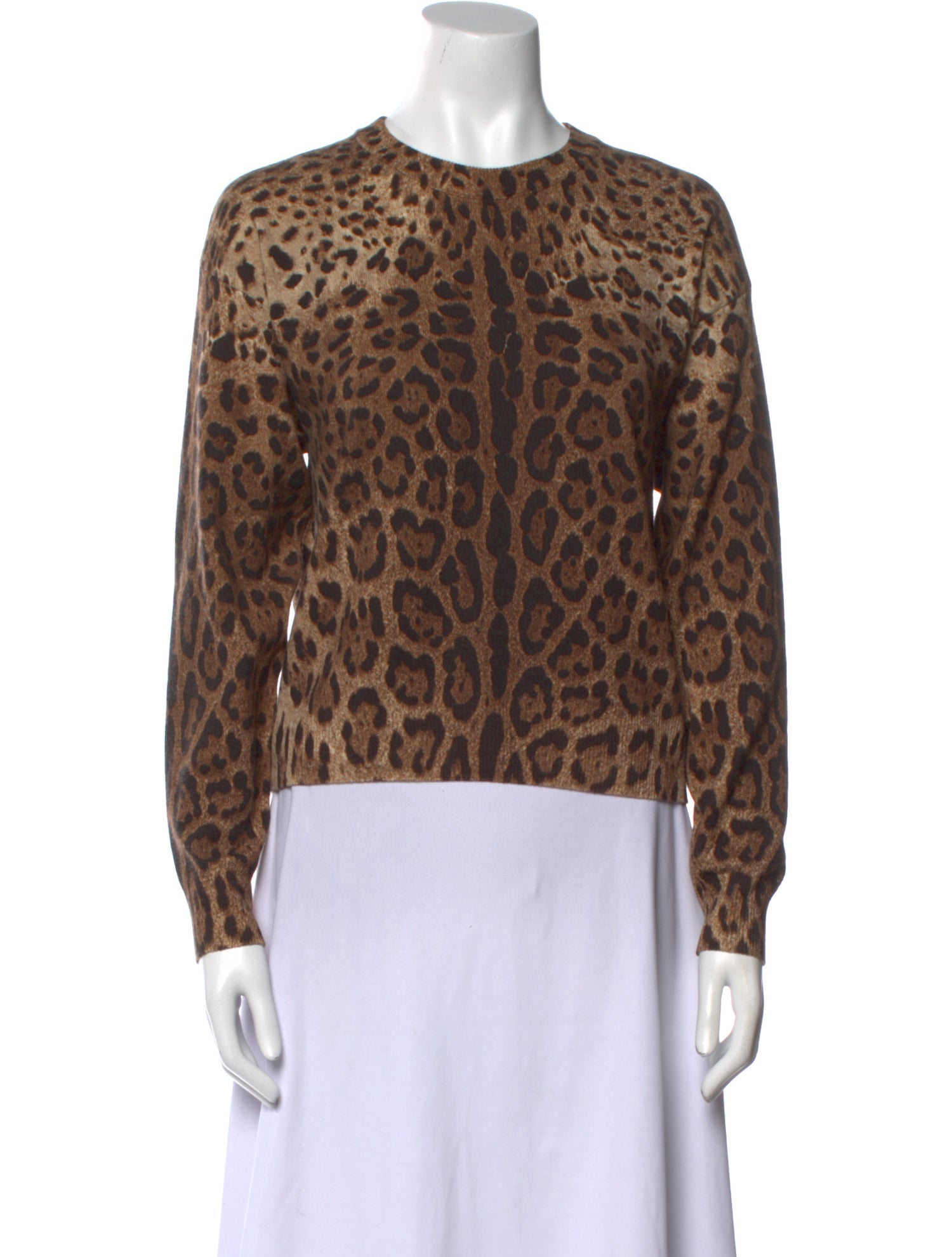 Dolce & Gabbana Cashmere Animal Print Top