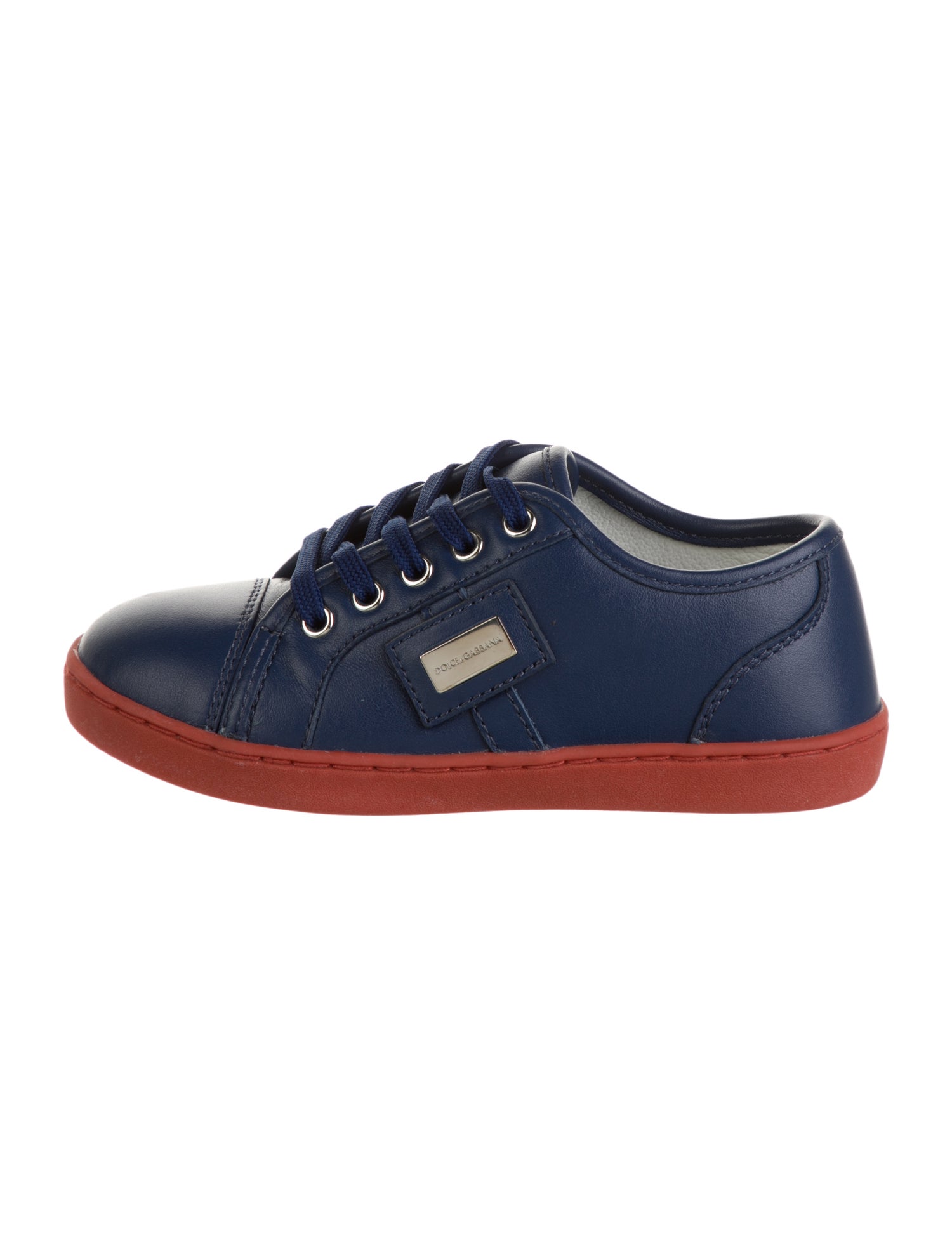 Dolce & Gabbana Kids' Leather Low Top Sneakers