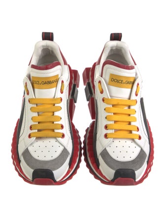 Dolce & Gabbana Leather Printed Sneakers