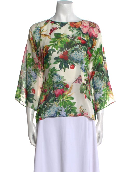Dolce & Gabbana Silk Floral Print Blouse