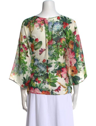 Dolce & Gabbana Silk Floral Print Blouse