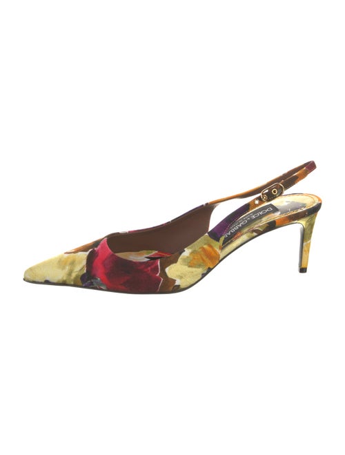 Dolce & Gabbana Floral Print Slingback Pumps