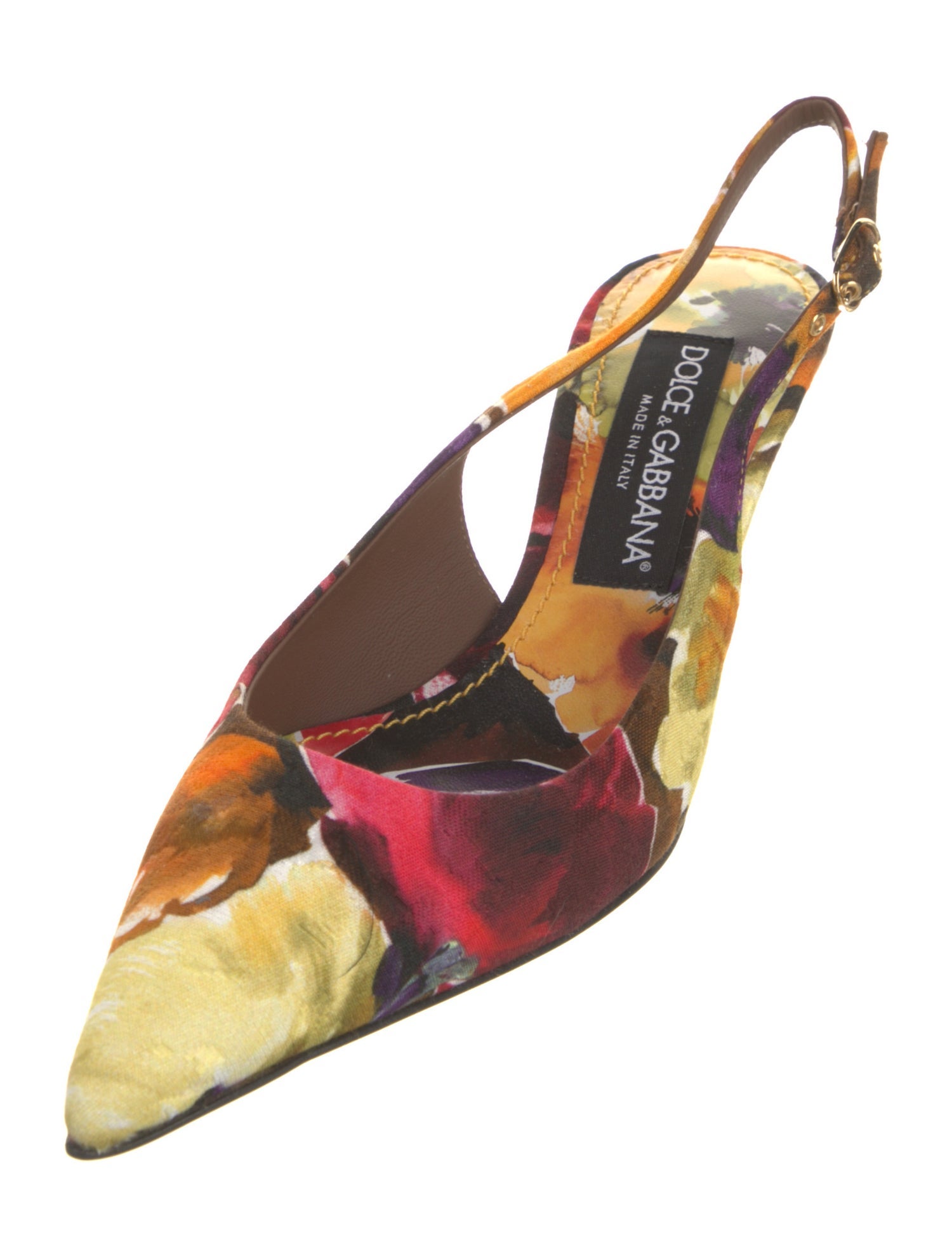 Dolce & Gabbana Floral Print Slingback Pumps