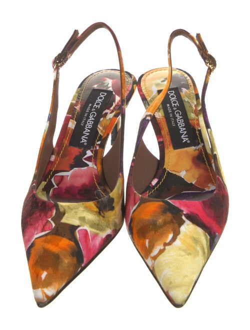 Dolce & Gabbana Floral Print Slingback Pumps