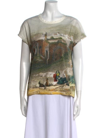 Dolce & Gabbana Graphic Print Bateau Neckline T-Shirt