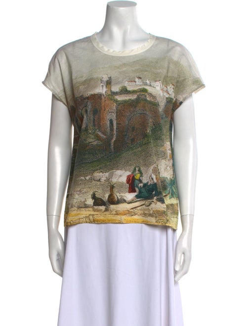 Dolce & Gabbana Graphic Print Bateau Neckline T-Shirt
