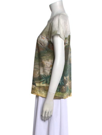 Dolce & Gabbana Graphic Print Bateau Neckline T-Shirt