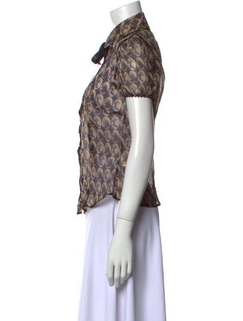 D&G Silk Printed Button-Up Top