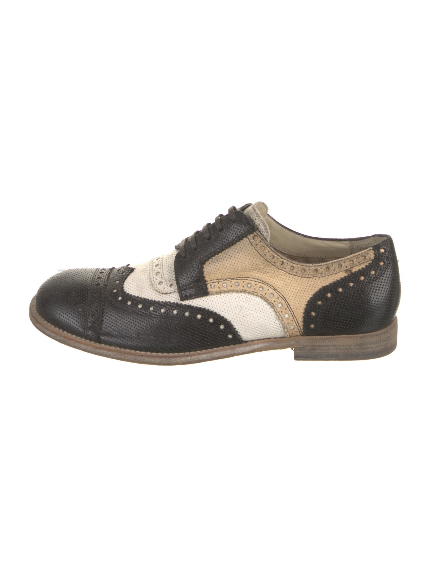 Dolce & Gabbana Leather Colorblock Pattern Oxfords