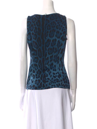 Dolce & Gabbana Silk Animal Print Top