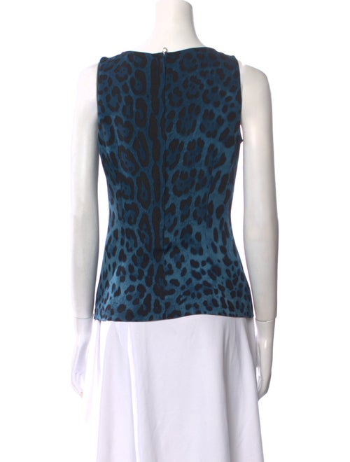 Dolce & Gabbana Silk Animal Print Top