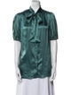 Dolce & Gabbana Silk Short Sleeve Button-Up Top