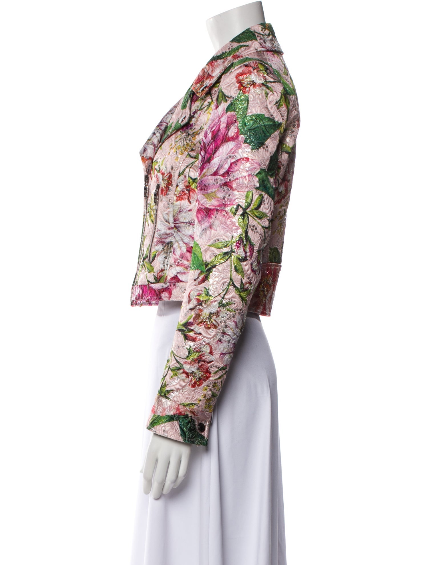 Dolce & Gabbana Floral Print Biker Jacket w/ Tags