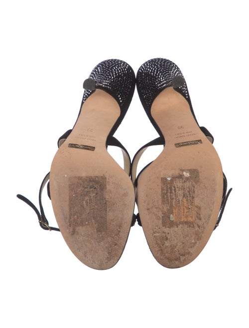 Dolce & Gabbana Suede Crystal Embellishments Slingback Sandals