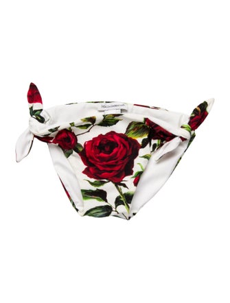 Dolce & Gabbana Girls' Floral Print Bikini Bottom