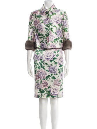 Dolce & Gabbana Silk Floral Print Skirt Set