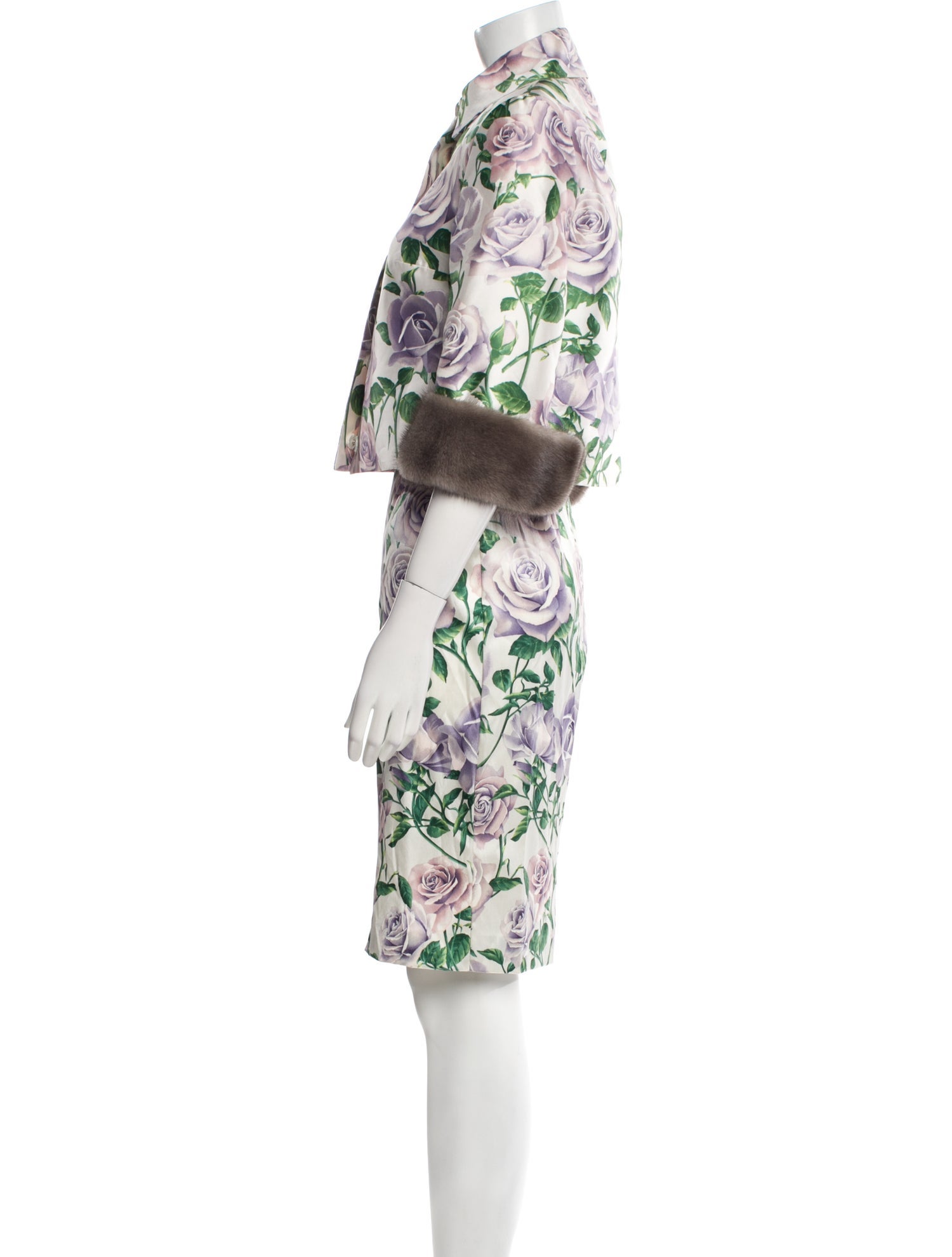 Dolce & Gabbana Silk Floral Print Skirt Set