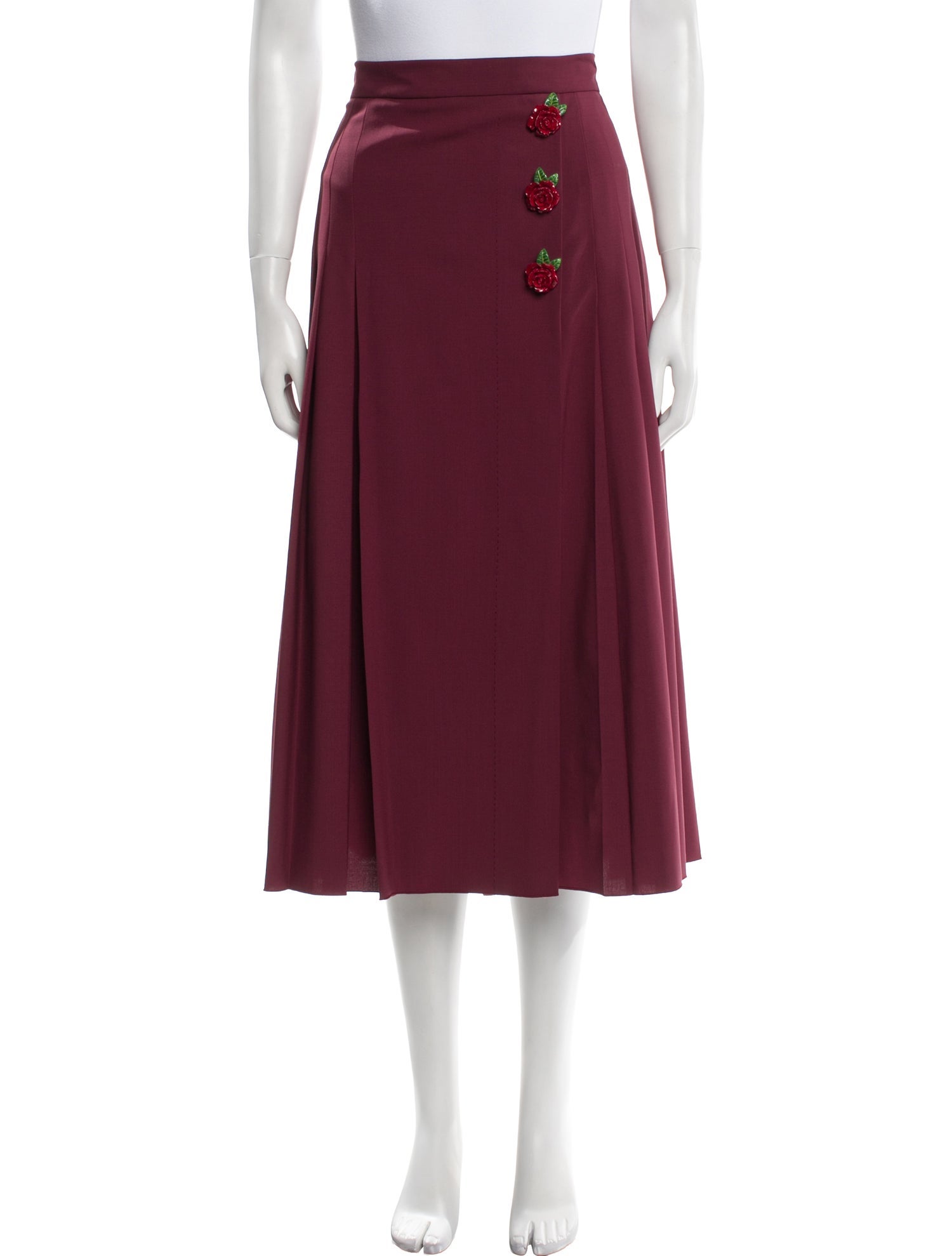 Dolce & Gabbana Virgin Wool Midi Length Skirt