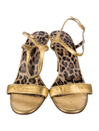 Dolce & Gabbana Leather Animal Print Sandals