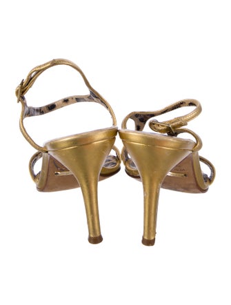 Dolce & Gabbana Leather Animal Print Sandals