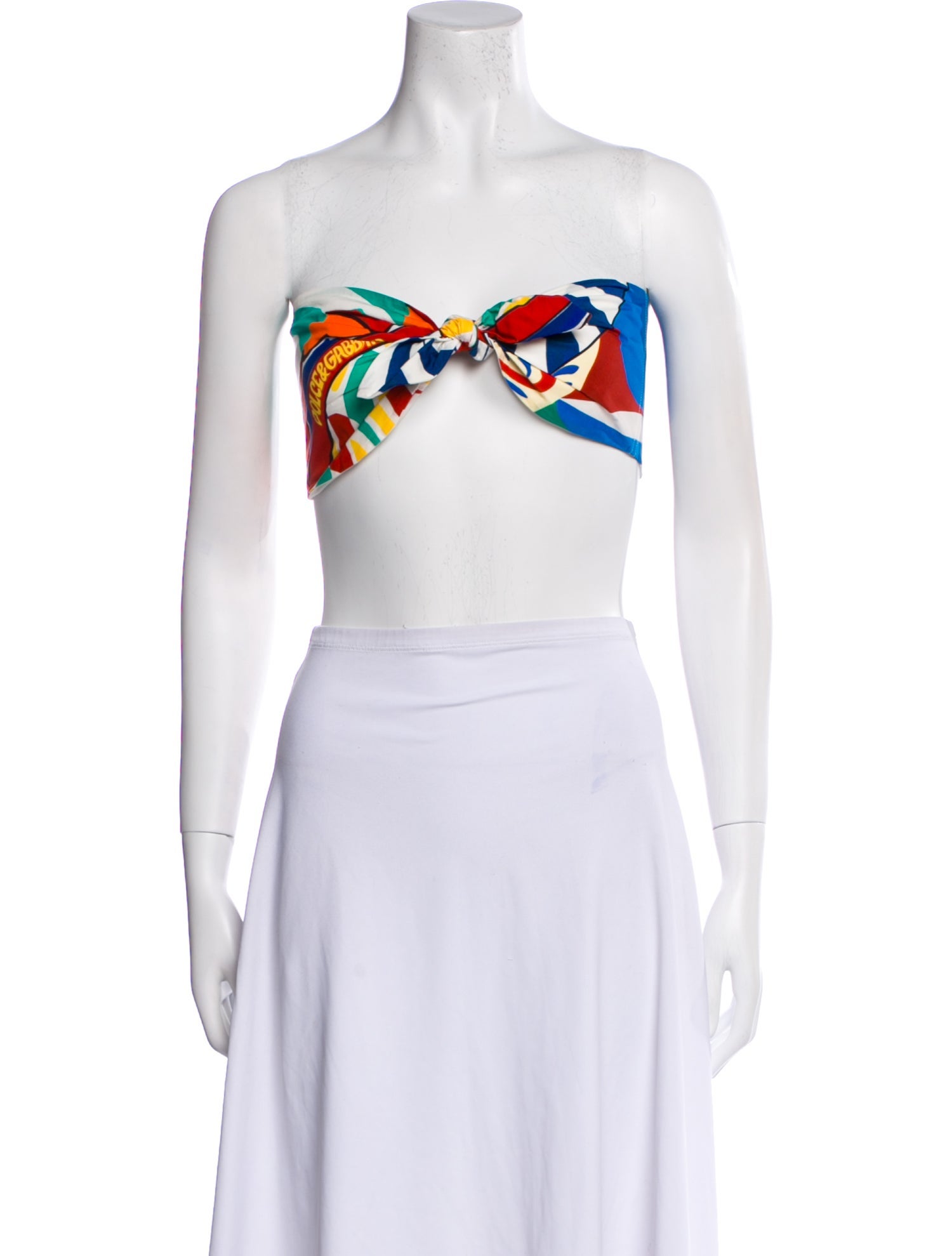 Dolce & Gabbana Printed Strapless Crop Top