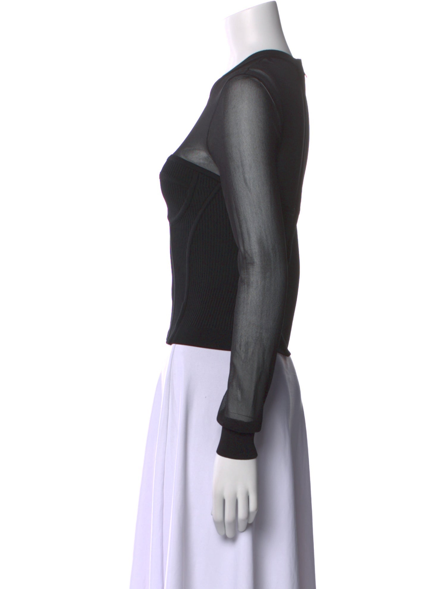 Dolce & Gabbana Virgin Wool Crew Neck Crop Top