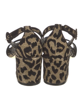 Dolce & Gabbana Animal Print Grosgrain Trim Sandals